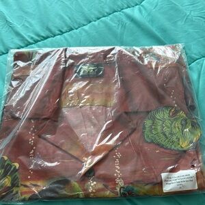 Vixen by Micheline Pitt Creature Graphic Shirt in Orange and Green 2X-NWT